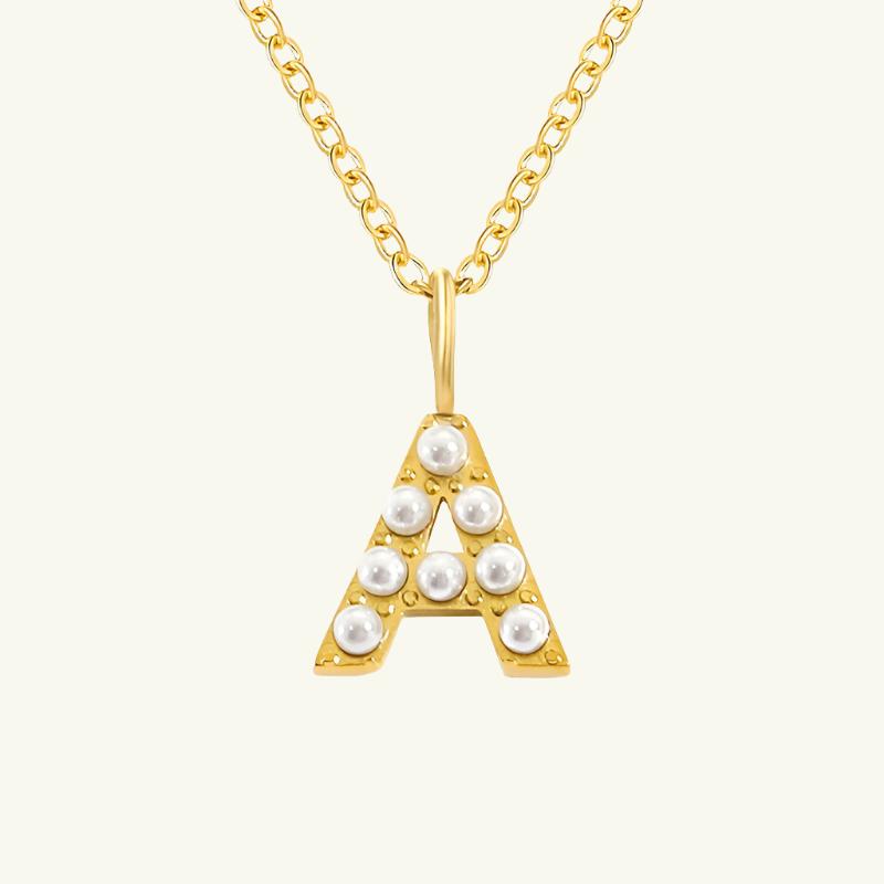 Monica Pearl Initial Necklace