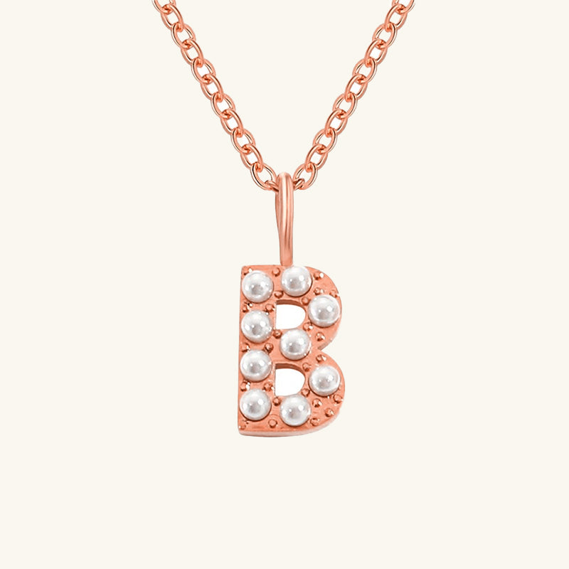 Monica Pearl Initial Necklace