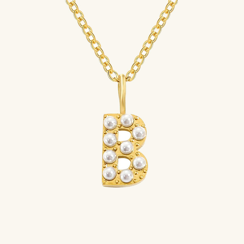 Monica Pearl Initial Necklace