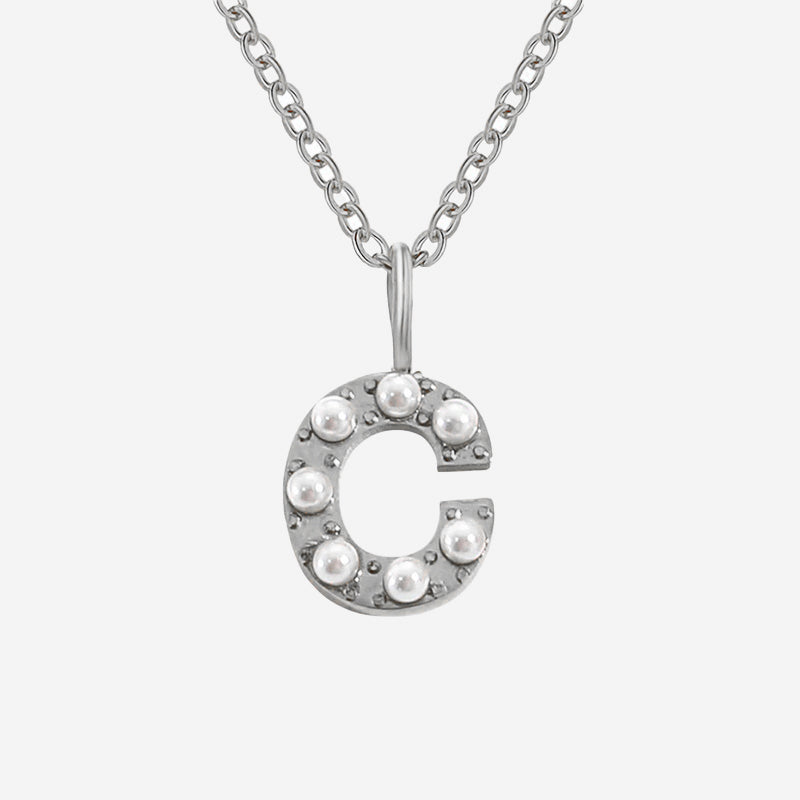 Monica Pearl Initial Necklace