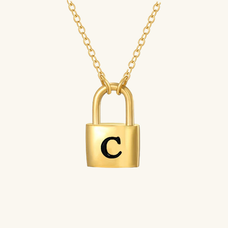 Padlock Initial Necklace