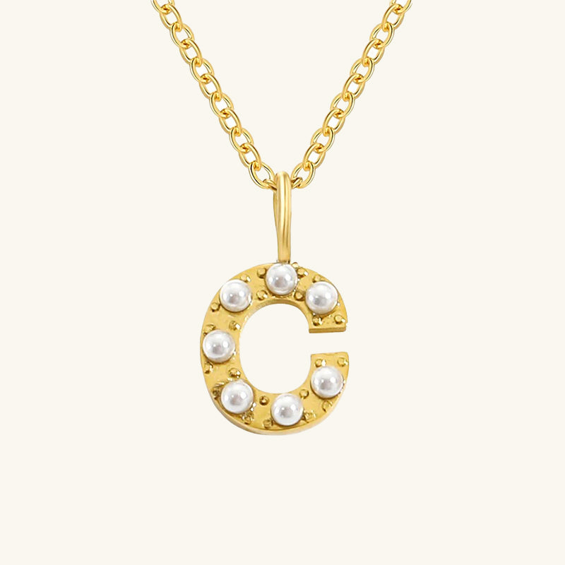 Monica Pearl Initial Necklace