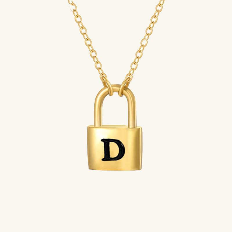 Padlock Initial Necklace