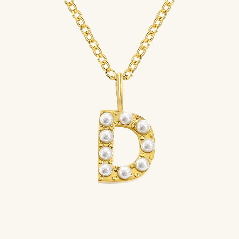 Monica Pearl Initial Necklace