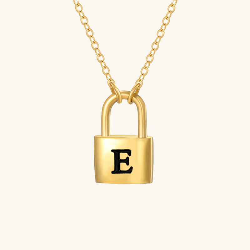 Padlock Initial Necklace