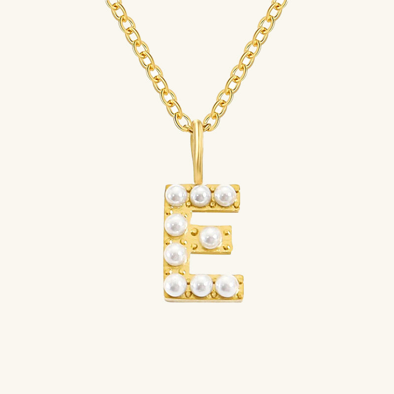 Monica Pearl Initial Necklace