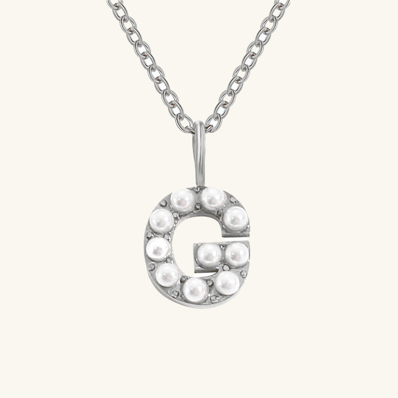 Monica Pearl Initial Necklace