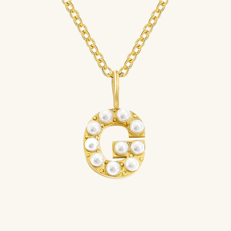 Monica Pearl Initial Necklace