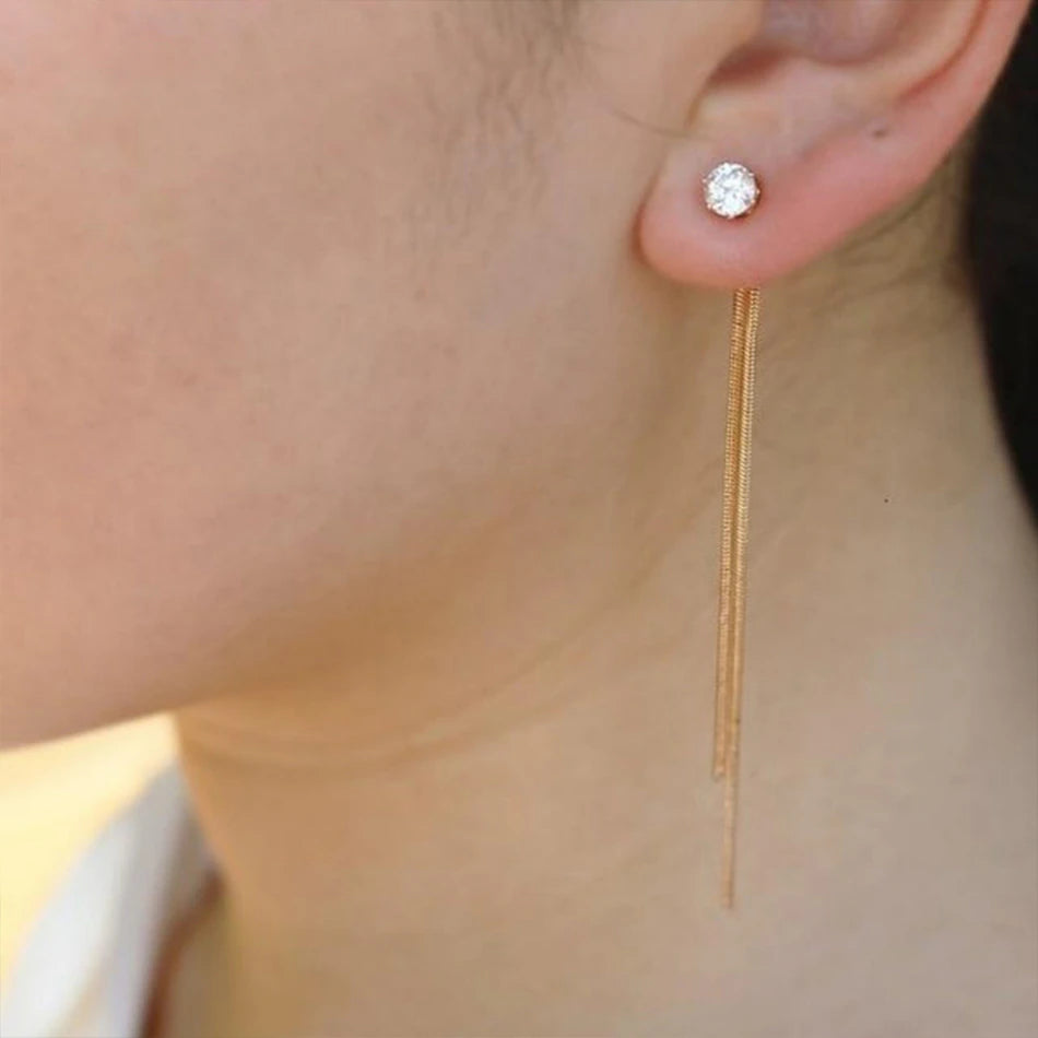 Crystal Tassel Earrings - Wrenlee