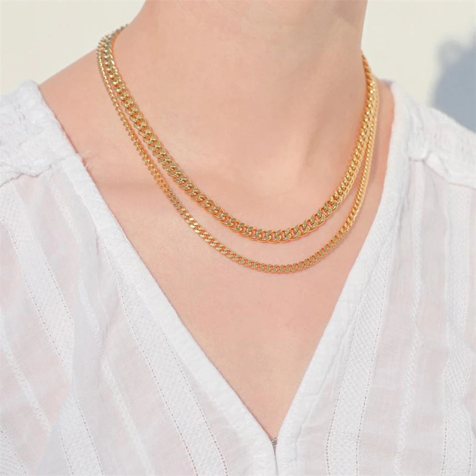 4mm Collar Cuban Link Chain Necklace - Wrenlee