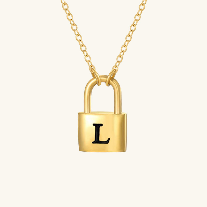 Padlock Initial Necklace