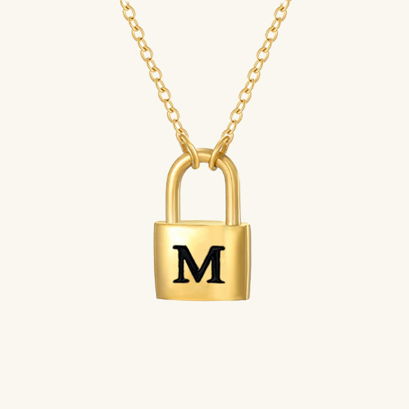 Padlock Initial Necklace