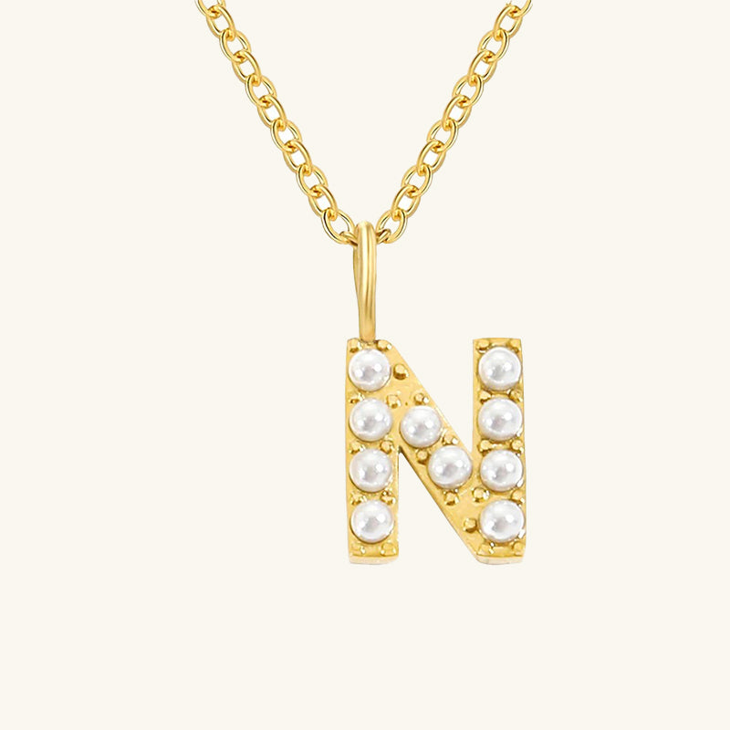 Monica Pearl Initial Necklace