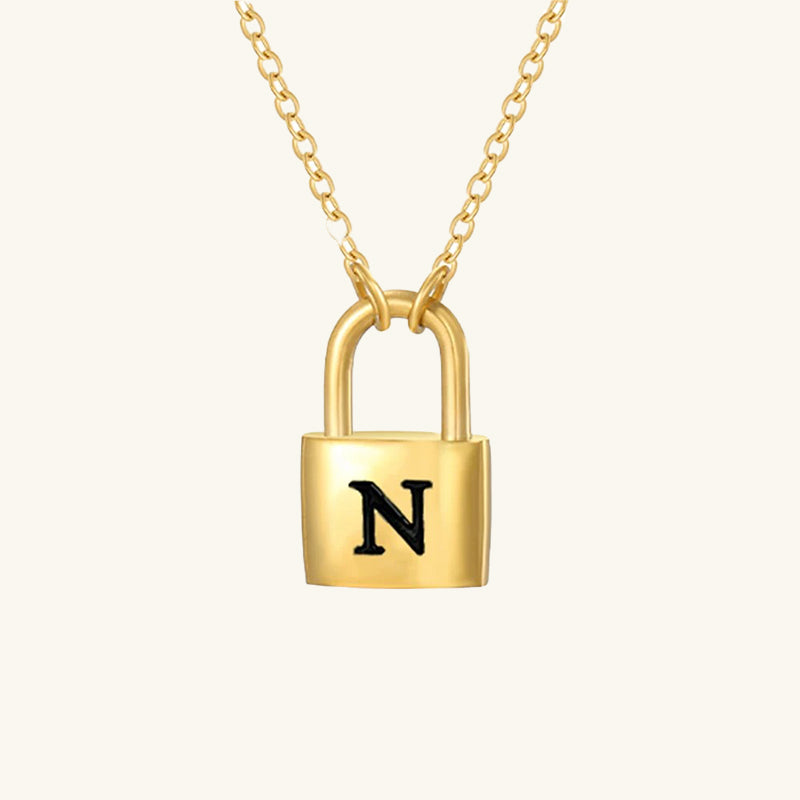 Padlock Initial Necklace