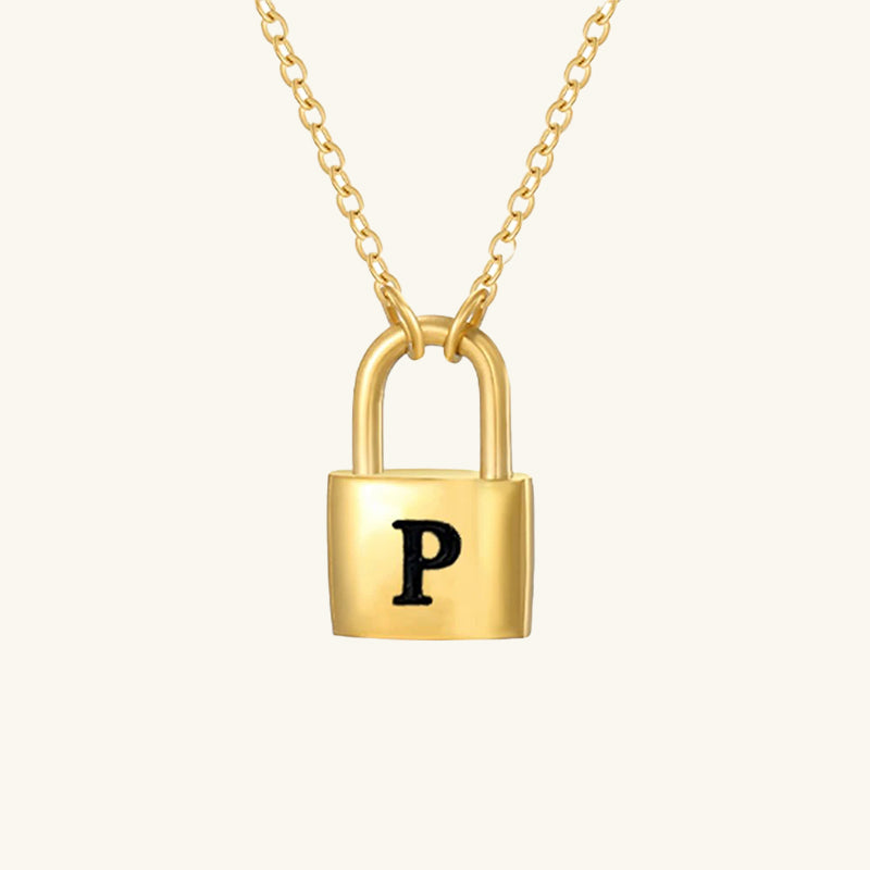 Padlock Initial Necklace