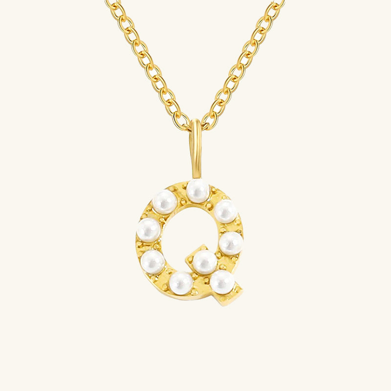 Monica Pearl Initial Necklace