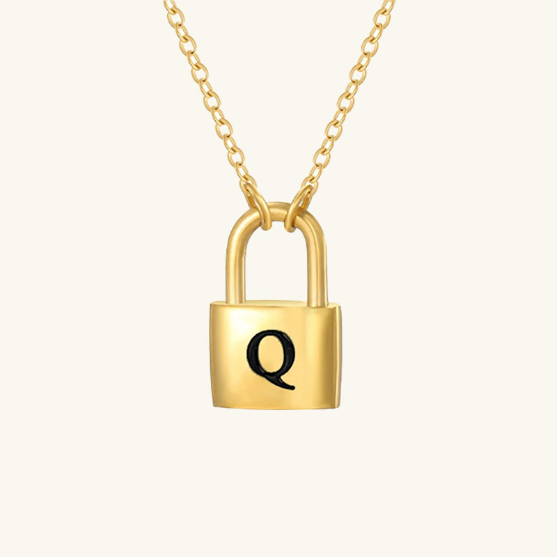 Padlock Initial Necklace