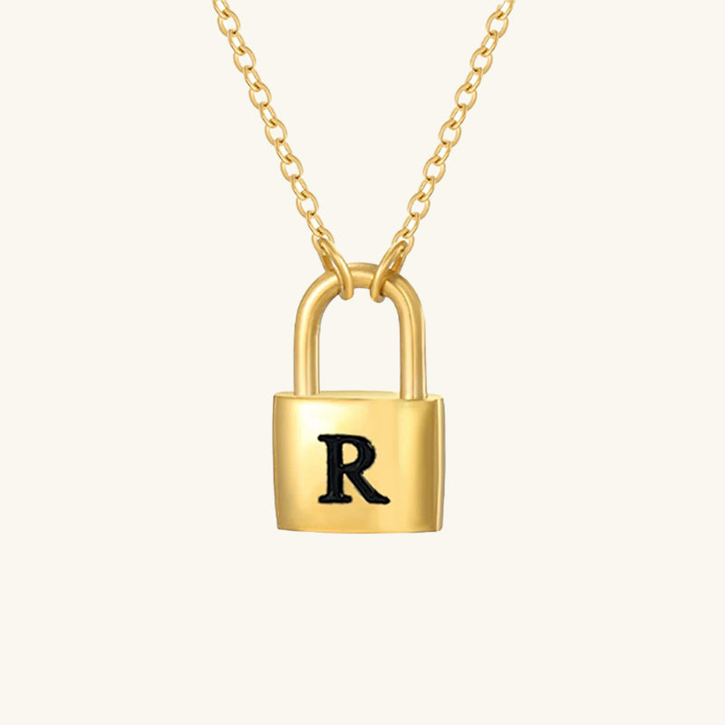 Padlock Initial Necklace