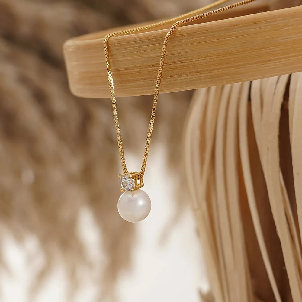 Pearl Zirconia Classic Necklace