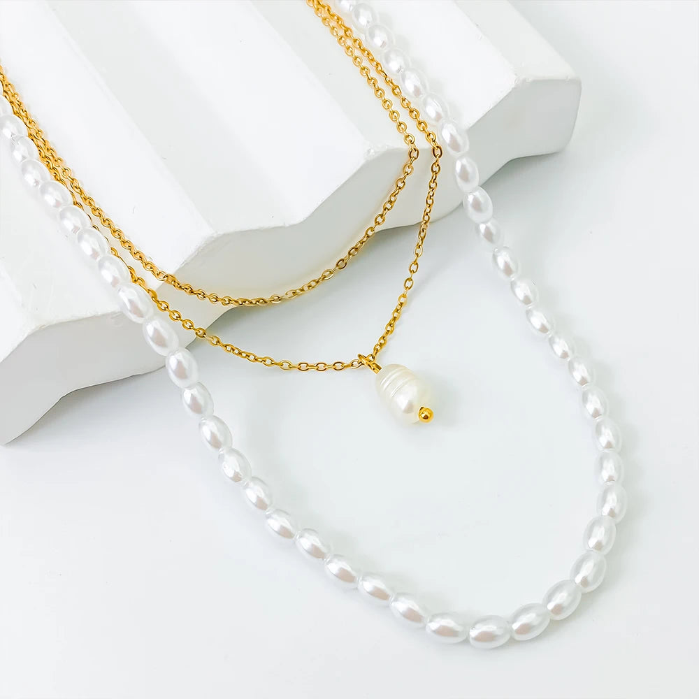 Great Golden Pearl Drop Necklace