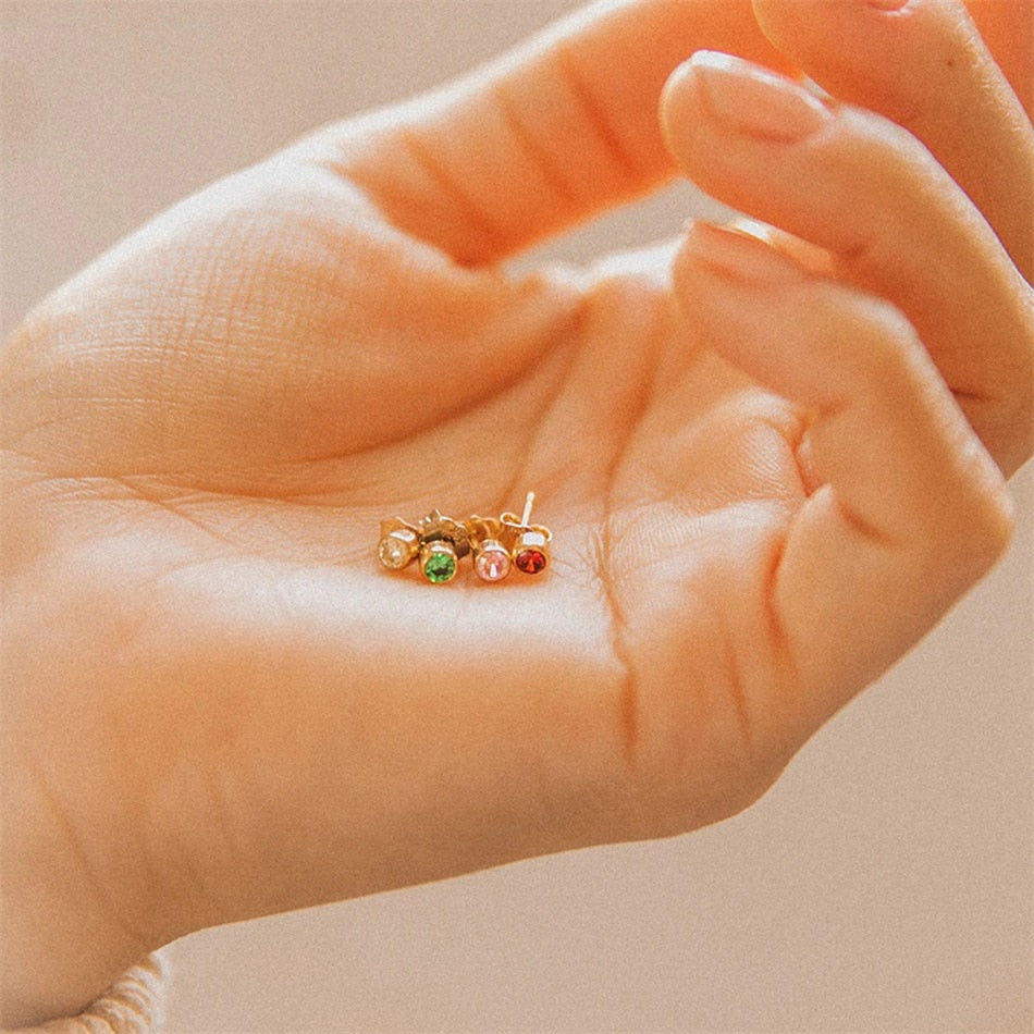 Birthstone Stud Earrings - Wrenlee