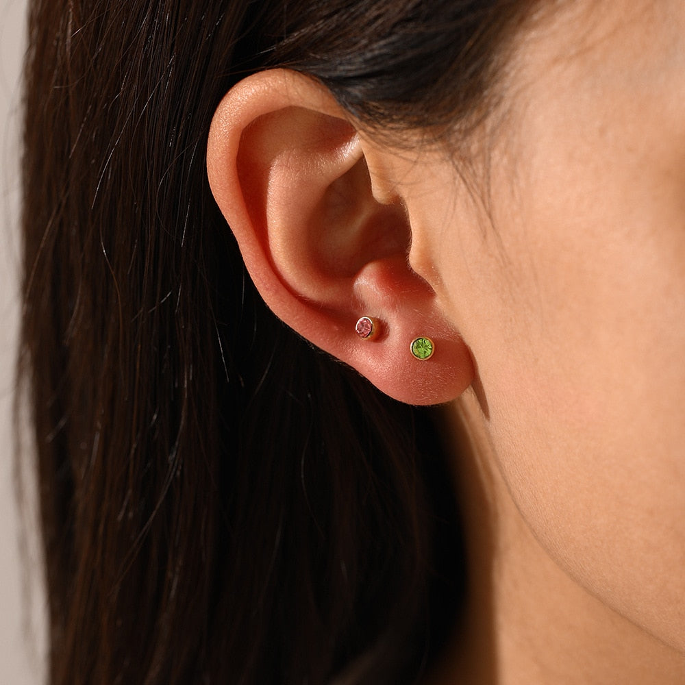 Birthstone Stud Earrings - Wrenlee