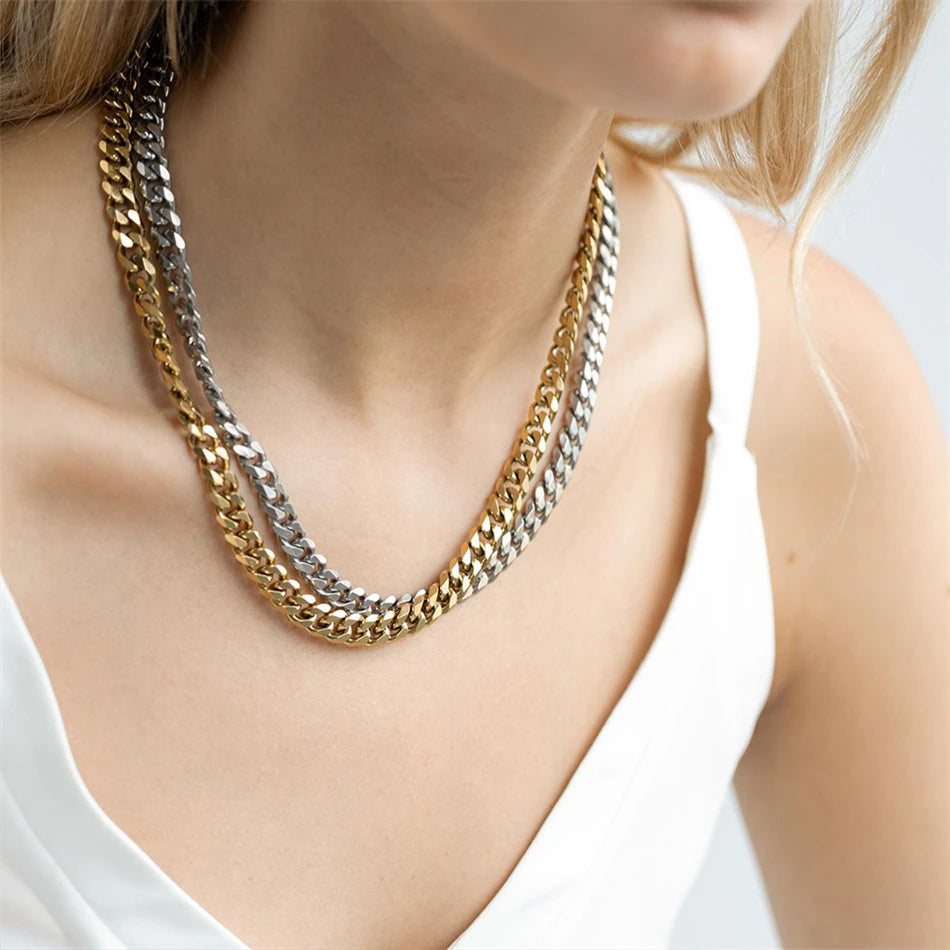 8mm Large Collar Cuban Link Chain Necklace - Wrenlee