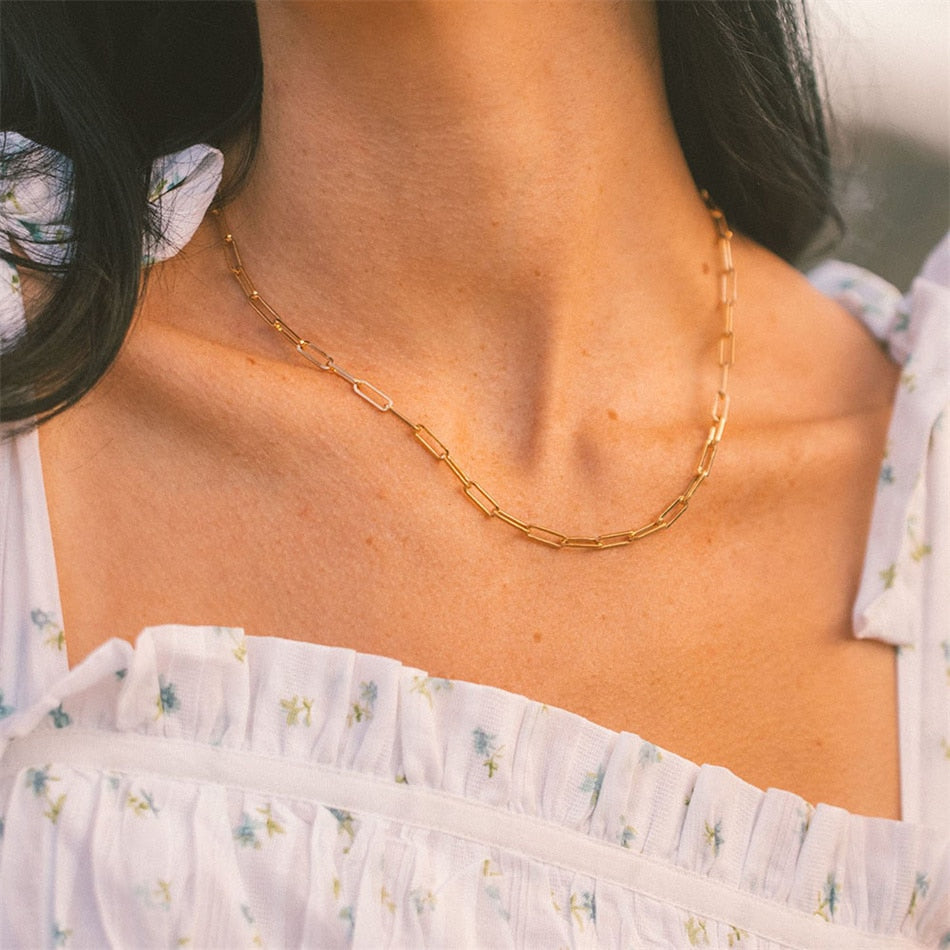 Paper Clip Chain Necklace - Wrenlee