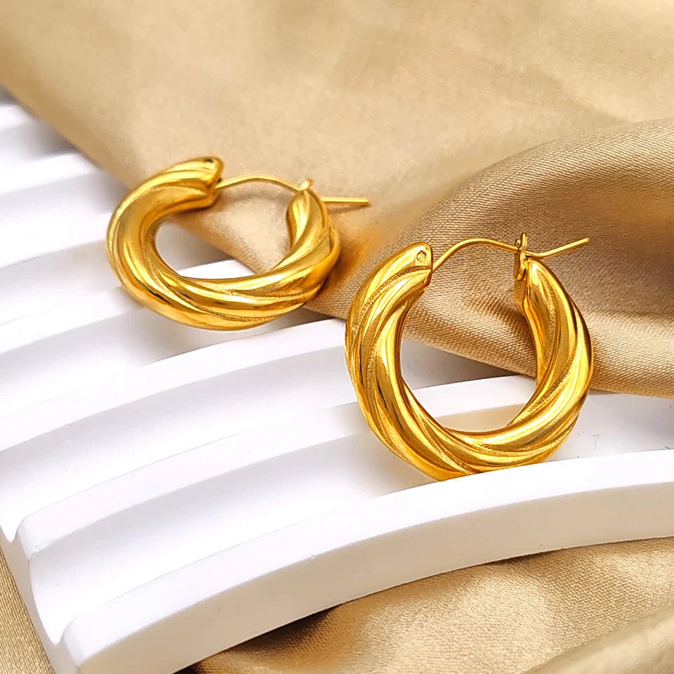 Katerina Twisted Hoop Earrings