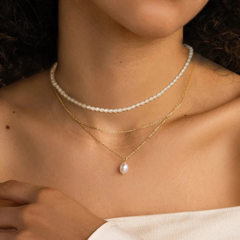Great Golden Pearl Drop Necklace