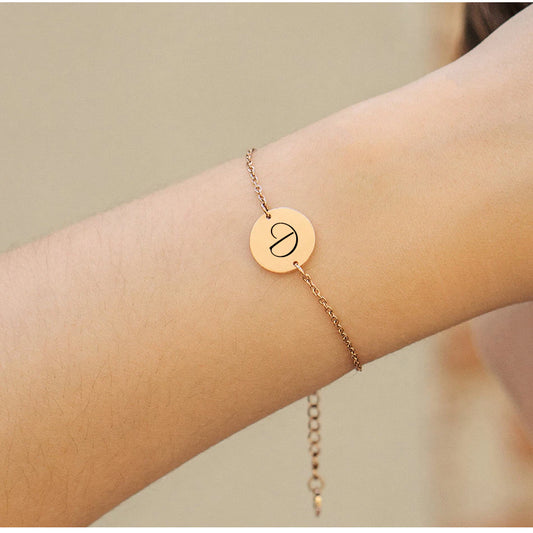 Engraved Initial Coin Bracelet - Wrenlee