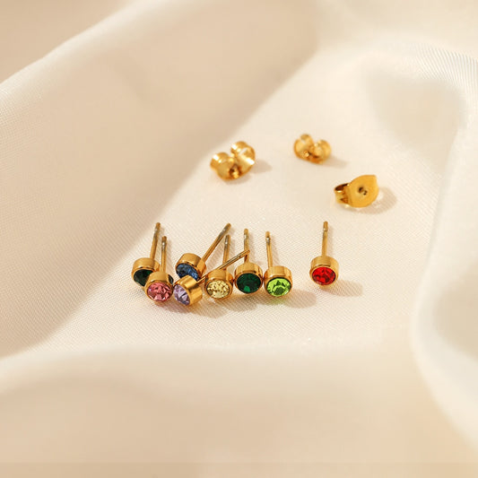 Birthstone Stud Earrings - Wrenlee