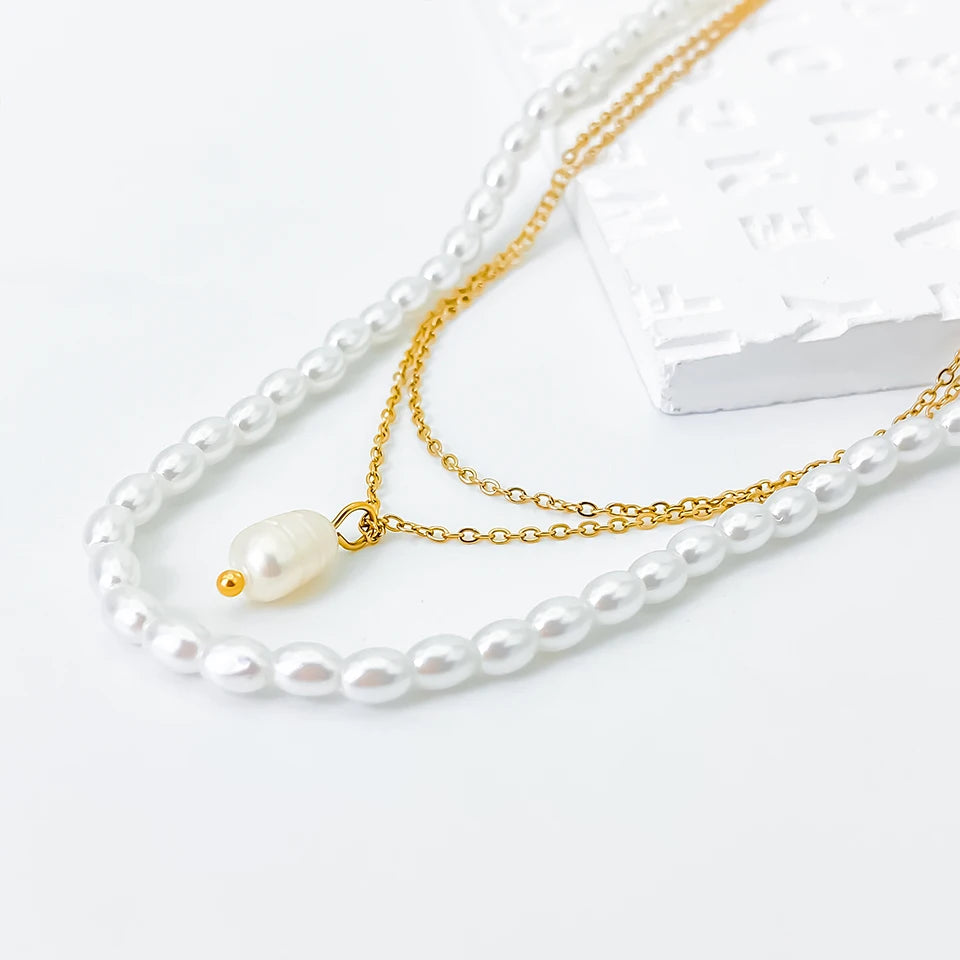 Great Golden Pearl Drop Necklace