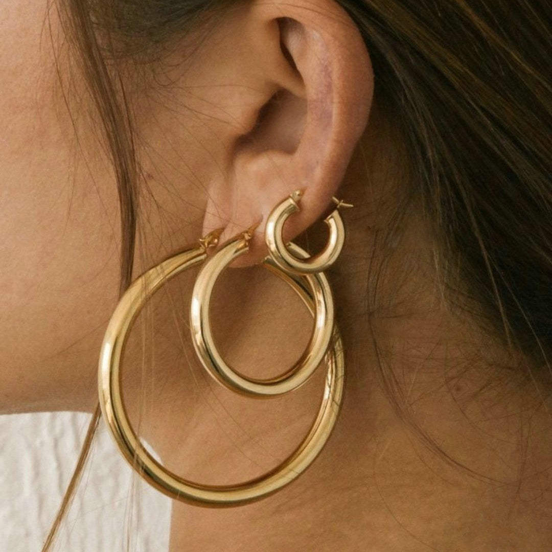 Chunky Hoop Earrings - Wrenlee