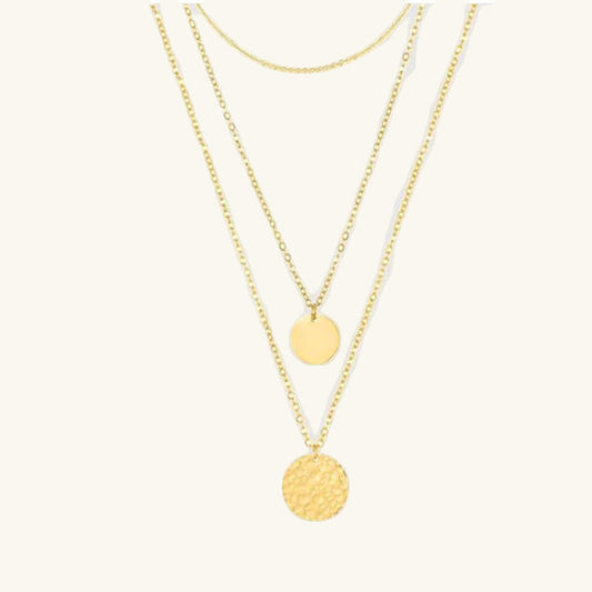 Dainty Disc Layered Necklace Set