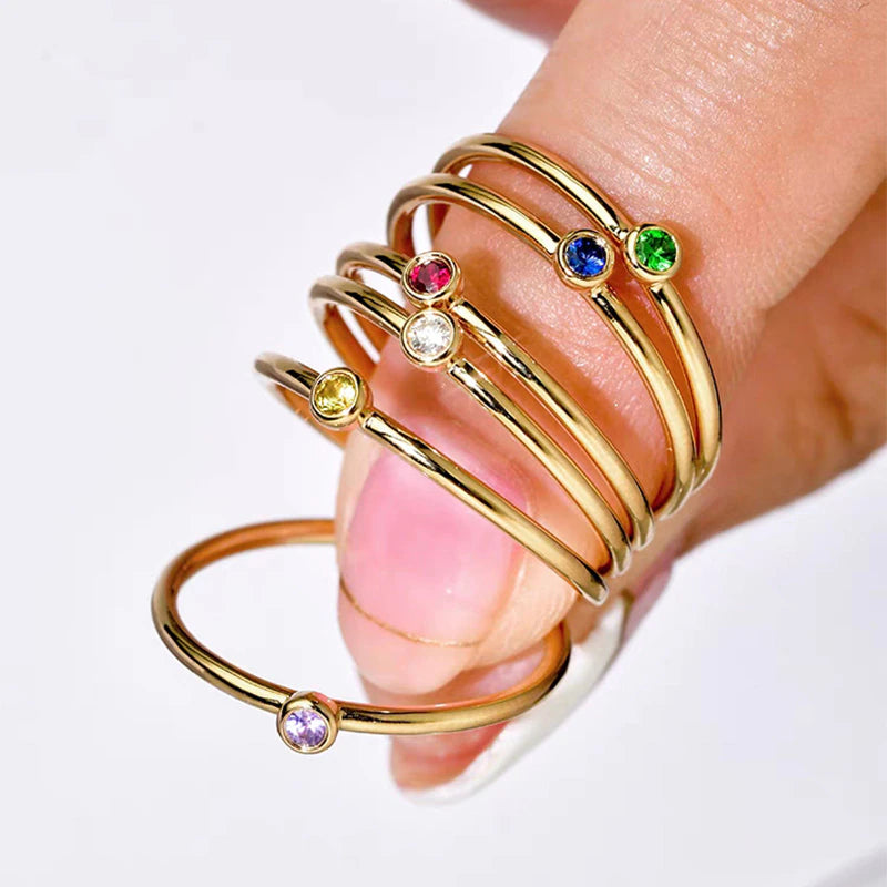 Bazel Birthstone Ring