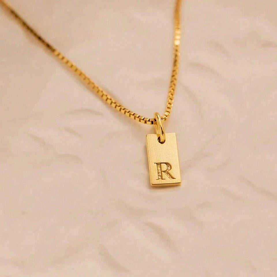 Engraved Box Chain Necklace