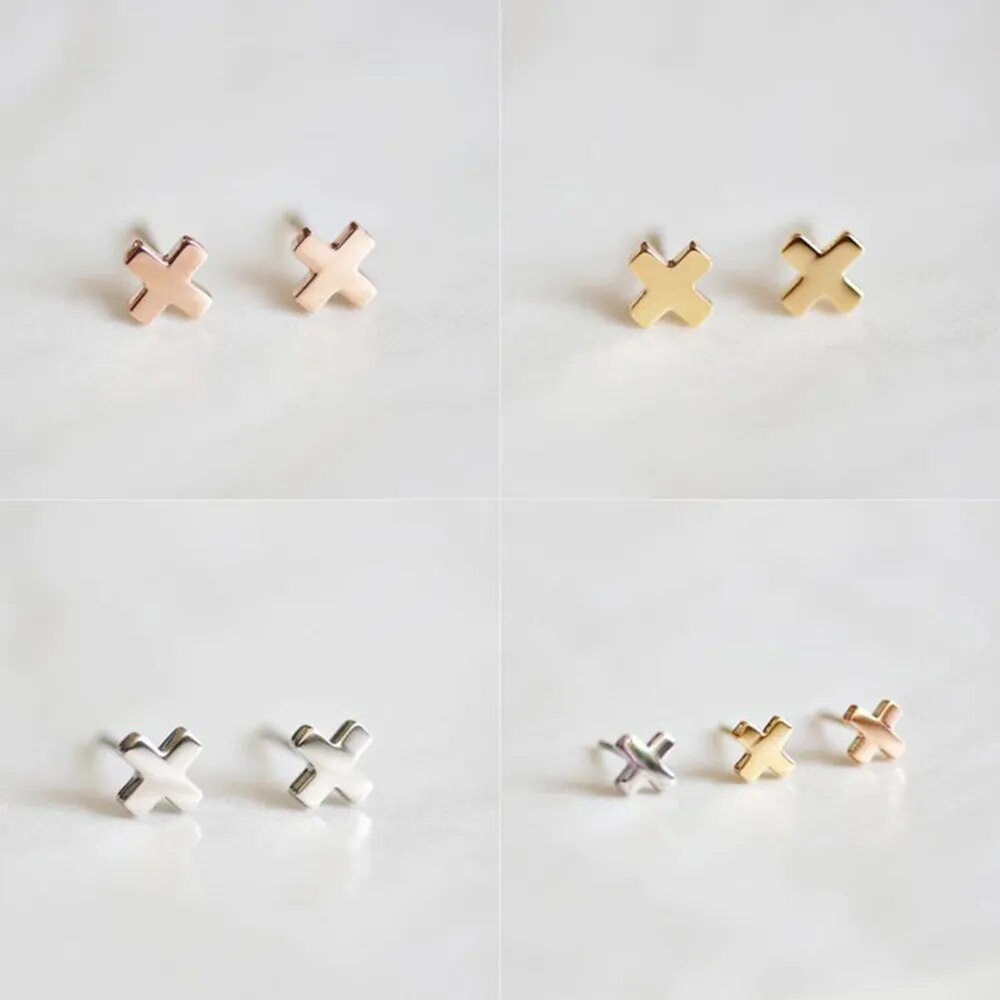 Small Cross Stud Earrings