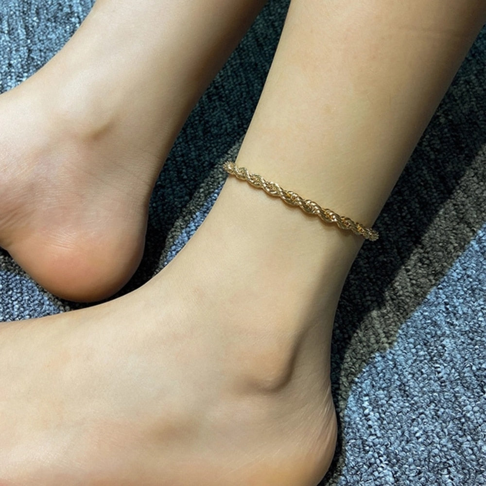 Twisted Rope Chain Anklet - Wrenlee