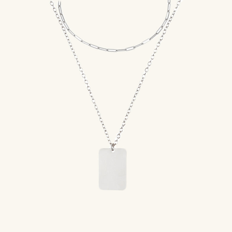 Layered Paperclip Chain Necklace Set