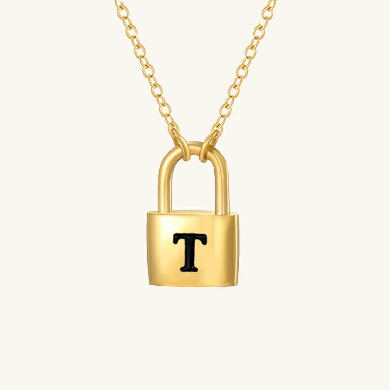 Padlock Initial Necklace