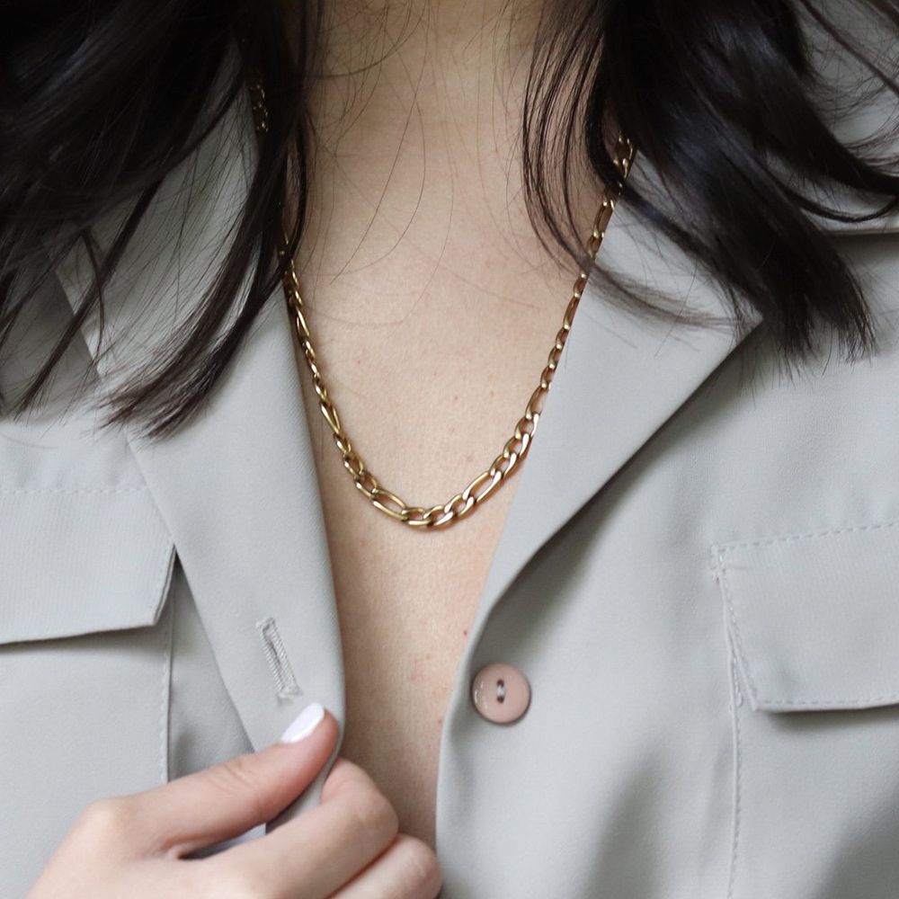 Minimal Figaro Chain Necklace - Wrenlee