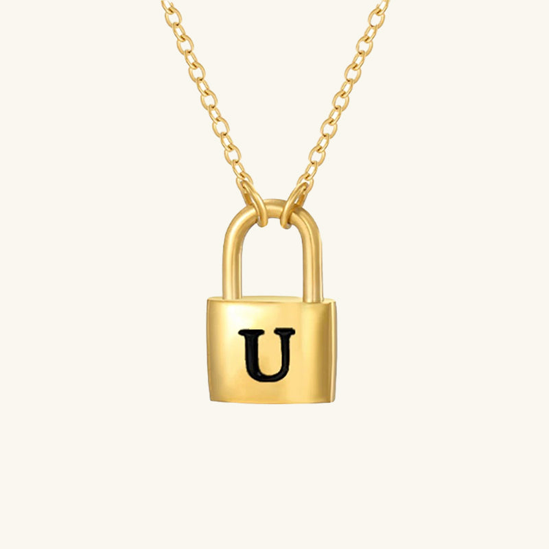 Padlock Initial Necklace