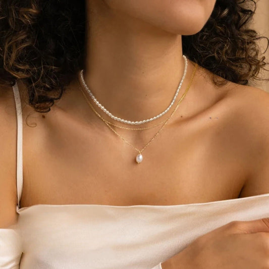 Great Golden Pearl Drop Necklace