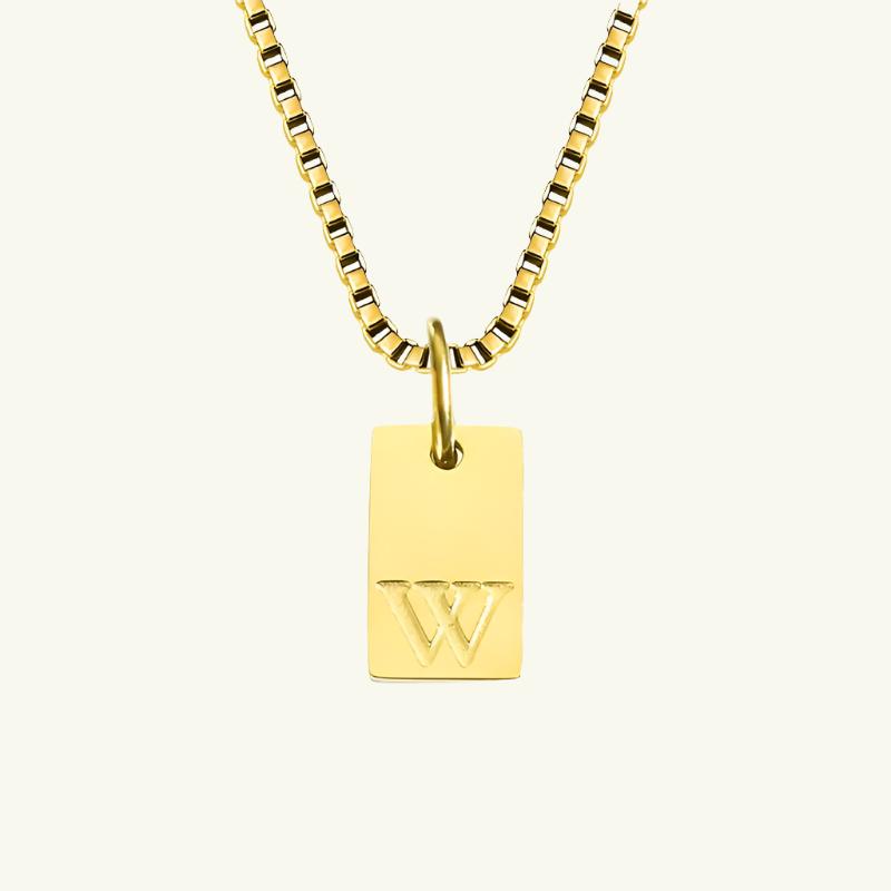 Engraved Box Chain Necklace