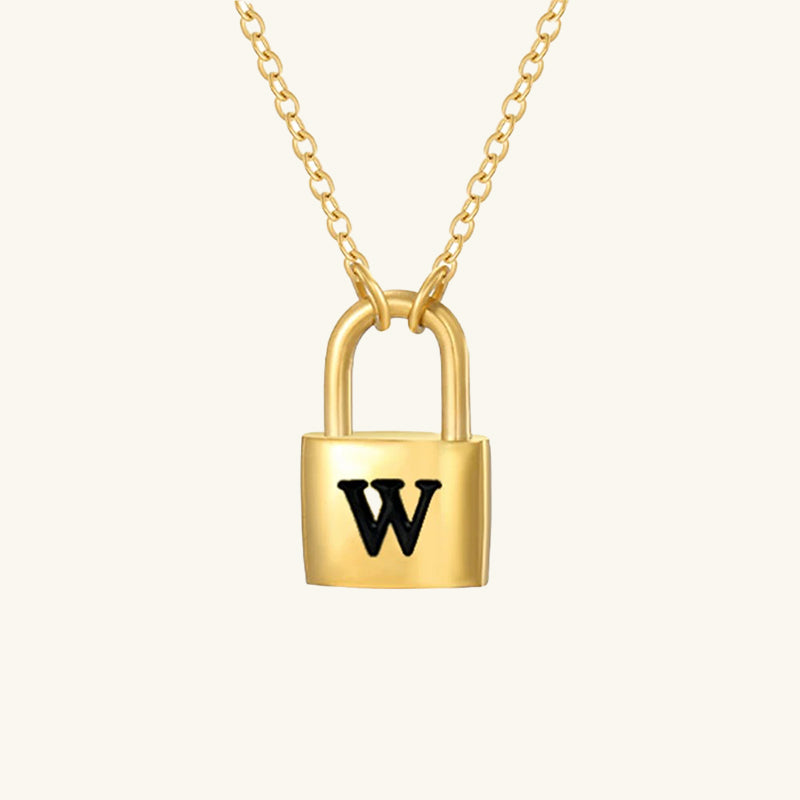 Padlock Initial Necklace