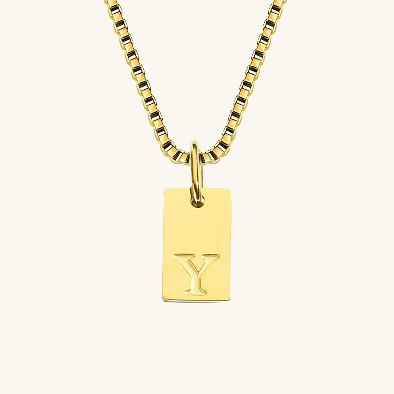 Engraved Box Chain Necklace