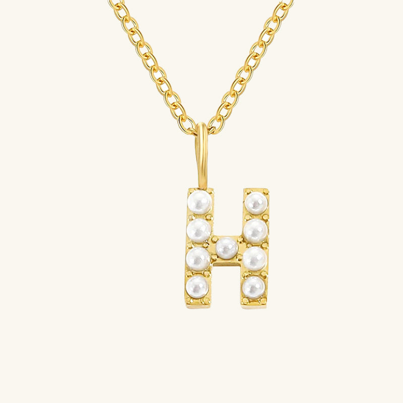 Monica Pearl Initial Necklace