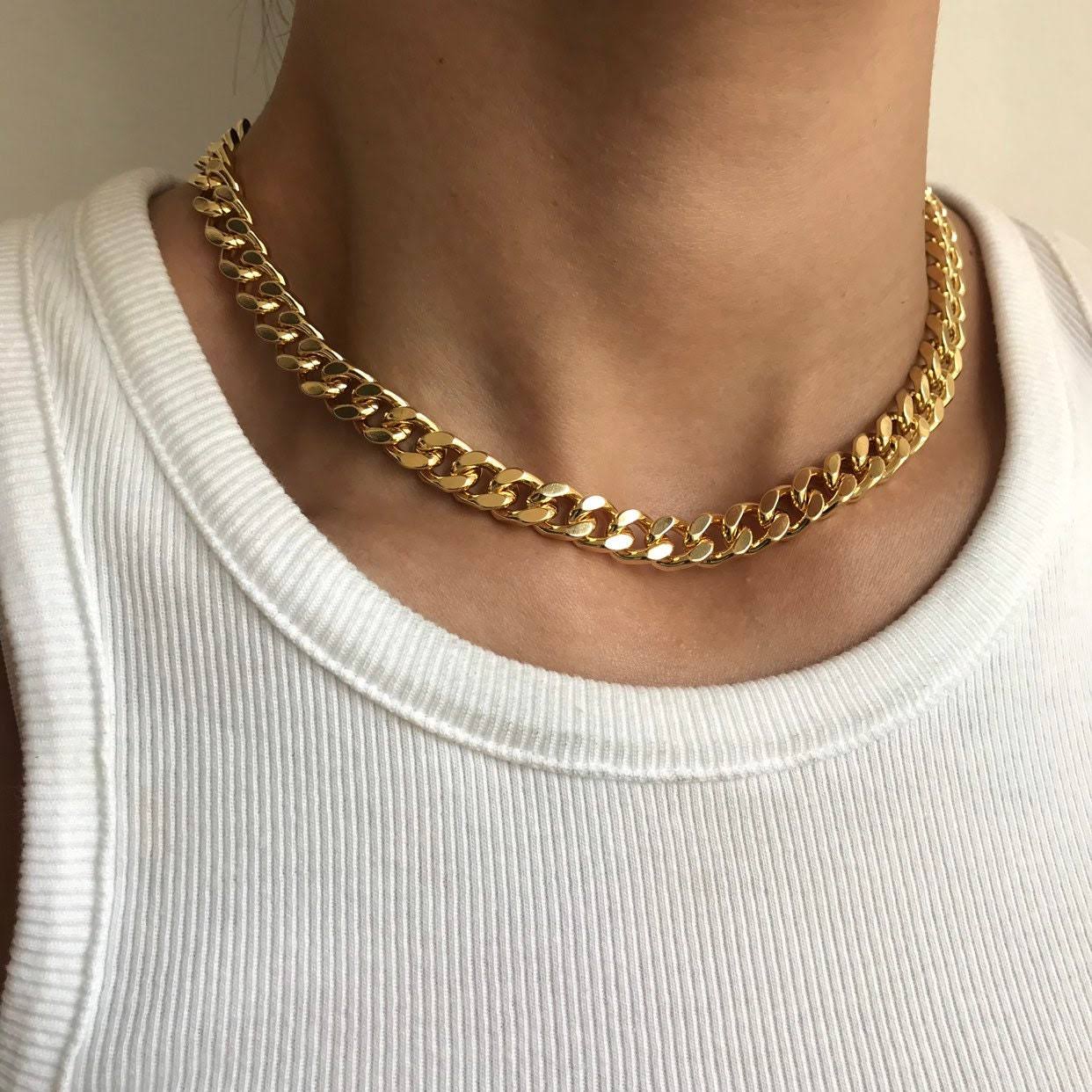 8mm Large Collar Cuban Link Chain Necklace - Wrenlee