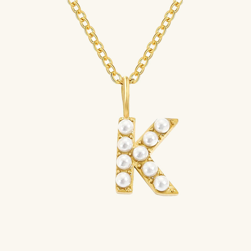 Monica Pearl Initial Necklace